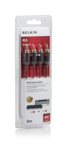 Belkin Audio Cable 2xRCA Male/ Male Gold Plated in Black 2m - Afbeelding 1 van 1