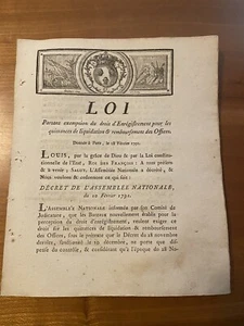 Révolution / Louis XVI /Liquidation & remboursement des Offices. 1791, Mirepoix - Imagen 1 de 4