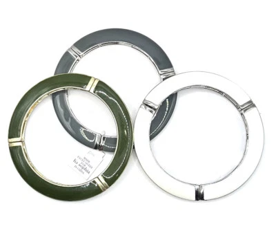 Семейный серый/зеленый/белый эмалированный эластичный браслет Lia Sophia Kiam - Изображение 1 из 3