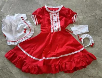 Women Cute Maid Outfit Anime Cosplay Lolita Dress Short Sleeve Kawaii Pink Black - Image 1 of 4