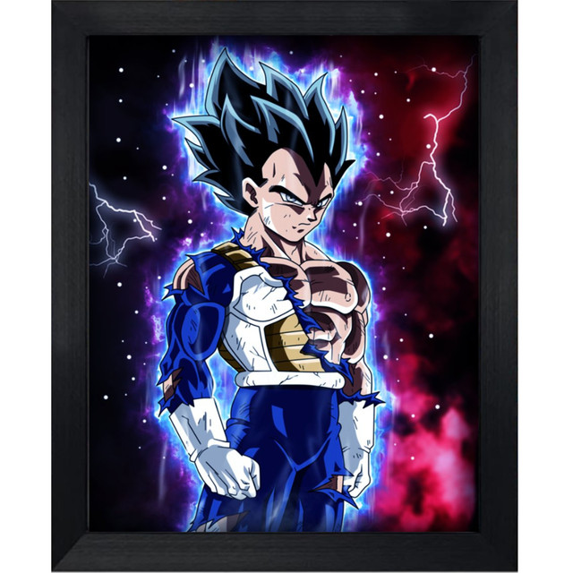 Vegeta Super Saiyan God Red / Blue Mash Up Poster, DBZ, NEW, USA