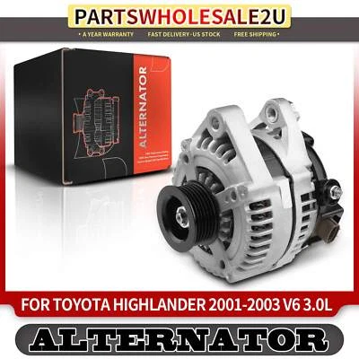 Alternador para Toyota Highlander 2001-2003 V6 3,0 L 130 Amp 12 voltios CW 6 ranuras Foto 1 de 4