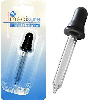 Medisure Healthcare First Aid Lab Eye Dropper Clear Glass Pipette Aromatherapy  • 9.49£