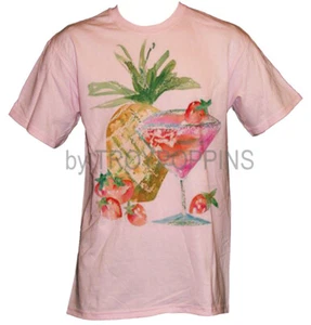 1-MENS WEAR-PINEAPPLE MARTINI OCEAN BEACH VACATION DRINK T-SHIRT GRAPHIC PRINTED - Picture 1 of 5