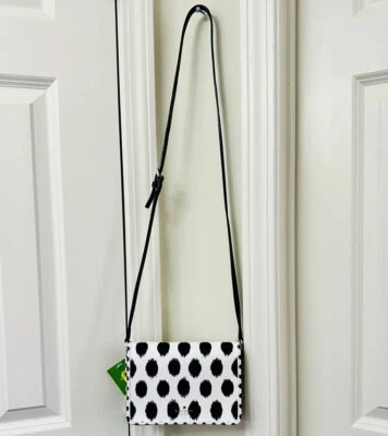 Kate Spade New York Renee Ikat Dot White Mini Crossbody Clutch Bag - Image 1 of 4