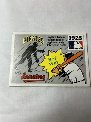 1971  FLEER "1925 WORLD SERIES" Game Baseball Card # 23 - PIRATES vs SENATORS - Image 1 of 2