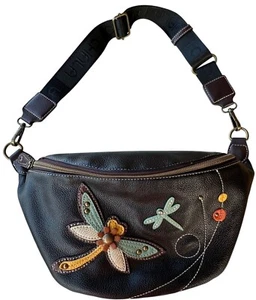 CHALA Black Crossbody Purse Bag Dragonfly w/Adjustable Straps 100% Polyurethane - Picture 1 of 17