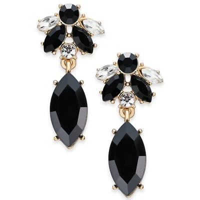 Charter Club 1-3/8" Gold-Tone Crystal Jet Stone Dangle Drop Earrings - Image 1 of 2