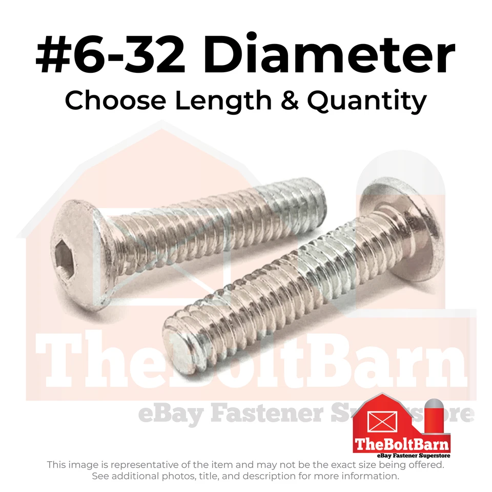 #6-32 316 Stainless Steel Button Head Socket Cap Screws (Choose Length & Qty) - Image 1 of 1