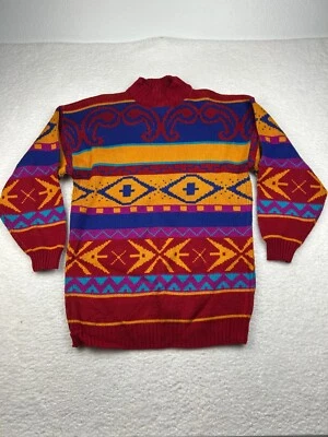 VTG 90s Gitano Ma Acrylic Sweater Men's Medium Aztec Southwestern - Image 1 of 4