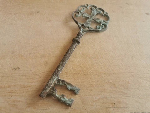 Cross Design Door Key, Vintage Cross Forged Key, Ottoman Rustic Key, 6x22cm Cover