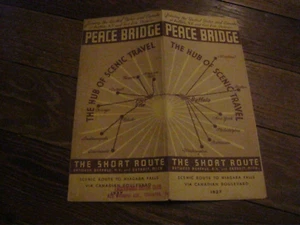1937 Peace Bridge Souvenir Guide Map/Brochure Buffalo Ny to Fort Erie Ont. CA - Picture 1 of 4