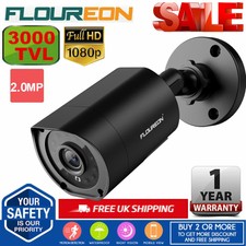 FLOUREON CCTV Camera 1080P HD 3000TVL 2.0MP Outdoor Security Bullet IR Night Cam