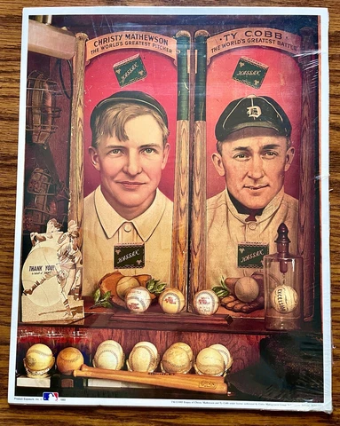 Christy  Mathewson and Ty Cobb 1993 MLB 11 x 14  Poster Print No. 11 Cover