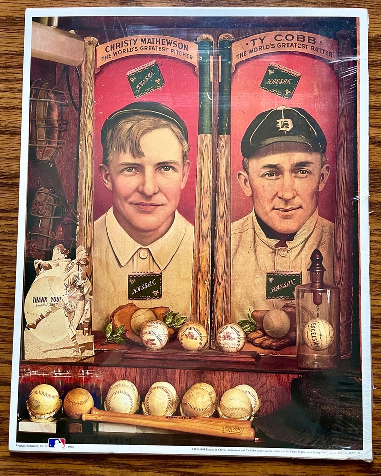 Christy  Mathewson and Ty Cobb 1993 MLB 11 x 14  Poster Print No. 11 - Image 1 of 1