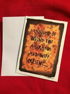 Tarjeta de felicitación traviesa humor divertido rascarse y olfatear feliz cumpleaños vintage - Imagen 1 de 2