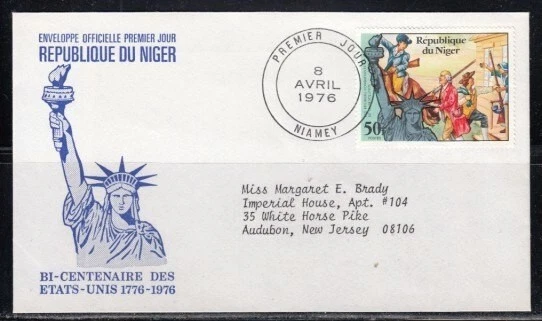 NIGER Statue of Liberty FIRST DAY COVER - Image 1 of 1