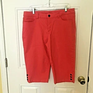 Christopher & Banks Cropped Capri Pants Size 14 Petite 14P Tangerine Orange - Picture 1 of 5