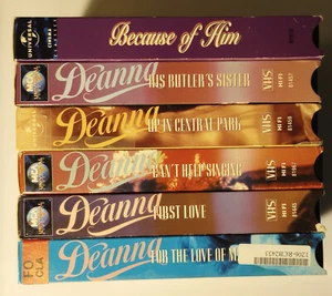 6 VHS lot Deanna Durbin First Love Butler's Sister Can't Help Singing Up Central - Picture 1 of 21