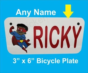 Super Hero, Boy, Bicycle tag, Licene Plate, Custom, any name, DS - Picture 1 of 1