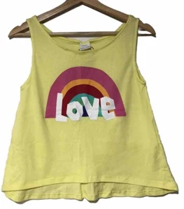 ZARA Kids Yellow Tank Top Love Rainbow Printed Top Size 9 - Picture 1 of 12