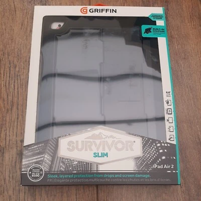 Griffin Survivor Slim Protective Tablet Case Stand Cover for Apple iPad Air 2 - Image 1 of 2