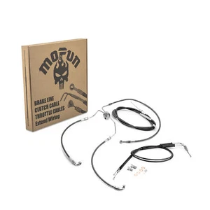 MOFUN 12"  Bar Brake Clutch Throttle Cable For Harley Electra Glide Non-ABS - Picture 1 of 10