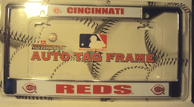 MLB Cincinnati Reds Rico Industries Red White Auto Tag Frame - Image 1 of 2