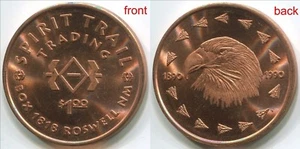 TD064 Roswell NM New Mexico Centennial 1890-1990, Spirit Trails Trading Dollar - Picture 1 of 3