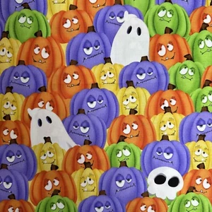 GLOW GHOSTS by Shelly Comiskey for HENRY GLASS Pumpkin Patch FABRIC ~ 1 yard - Picture 1 of 10
