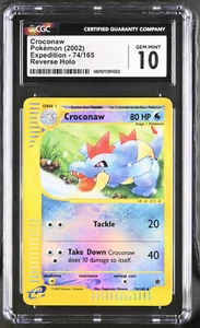 Carta Pokémon CGC 10 gemas como nueva Croconaw Expedition holograma inverso 74/165 2002 - Imagen 1 de 2