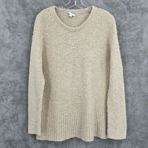 Pure Jill Fuzzy Pullover S Weizen Meliert Wollmischung Drop Shoulder Kuschel Tunika - Bild 1 von 9
