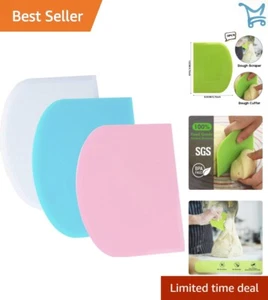 BPA-Free Plastic Dough Scrapers with Anti-Slip Grip - 4.7 x 3.7 Inches - Picture 1 of 8