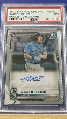 Jarred Kelenic - 2021 Bowman Chrome Rookie Autograph  PSA 9 - Image 1 of 2