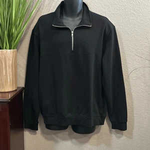 RB15 H&M, men’s black quarter zip sweatshirt, pullover size large - Picture 1 of 11