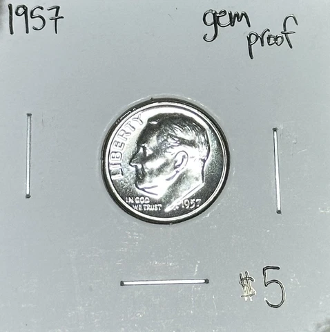1957 Gem Proof Roosevelt Dime Cover