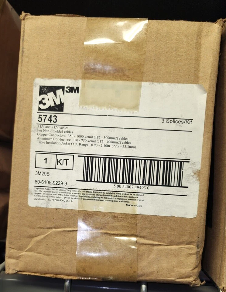 3M 5743 5KV-8KV COPPER CONDUCTORS 350-1000 KCMIL ALUM CONDUCTORS 350-750 KCMIL — 第 1/1 张图片