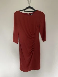 Nicole Farhi Dress Size XS Rust Wriggle Ruched Occasion Career New - Picture 1 of 8