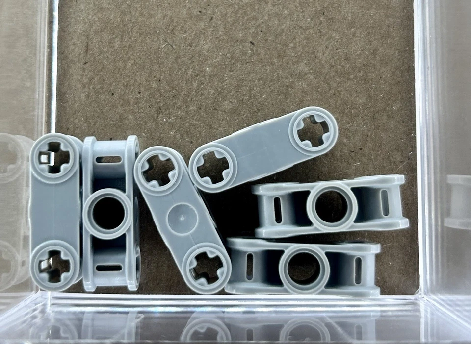 Lego Parts (6) Pearl Light Silver Axle Pin Connector Perpendicular 3L Center Pin - Image 1 of 1
