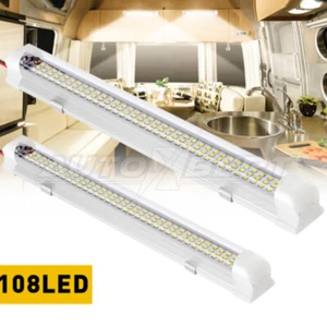 2 Pcs 108s LED Strip Lights Bar 12V Waterproof Car Interior Lamp Boat Caravan RV - Picture 1 of 12