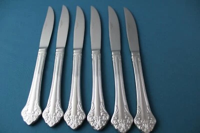 6 cuchillos para carne caña maciza Barton Select ELEGANTE acero inoxidable China NUEVO 9 3/8" Foto 1 de 4