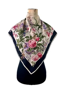 Vintage Yves Saint Laurent Silk Scarf Size 31 Inches Designer Scarf - Picture 1 of 10