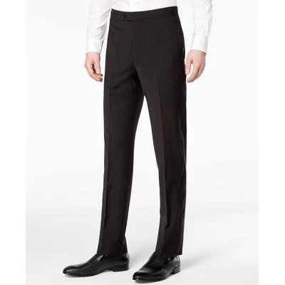 Pantalones de esmoquin Calvin Klein para hombre ajustados 38/30 negros elásticos lisos Foto 1 de 4