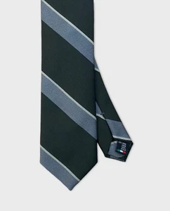 Galise cravatta tre pieghe in lana, regimental verde CR3PL.REG.VE - Picture 1 of 2