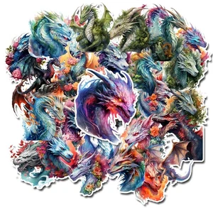 10 Fantasy Dragon Stickers Laptops Notebooks Journals Glossy Scrapbooking - Picture 1 of 3
