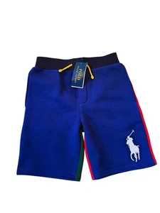 Polo Ralph Lauren Colorblocked Shorts Boys Sz Small 8 Drawstring Big Pony - Picture 1 of 4