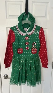 NEW Well Worn green red Holiday ugly Christmas sweater dress kids Large Plus - Picture 1 of 4