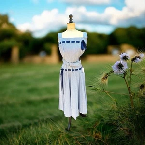 Vintage, 1950’s Blue, White Gingham, Square Neckline, Ladies Dress, NWT - Picture 1 of 19