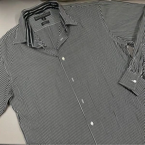 Ralph Lauren White Black Label Stripe Button Down Dress Shirt Relaxed Fit Size 8 - Picture 1 of 6