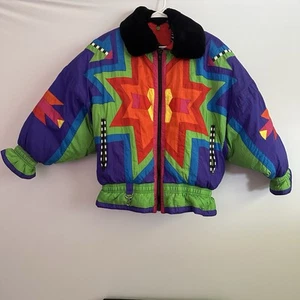 Vintage Saks Fifth Avenue Gallery Down Ski Jacket Women’s Medium Multicolor - Picture 1 of 13